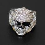 Yahoo! Yahoo!ショッピング(ヤフー ショッピング)ジルコニア リング SKULLフェイス 星の眼帯付 シルバーカラー 【B系 メタルリング 銀色 ゴージャス スカル骸骨】RING-B-018 【メール便対応】┃