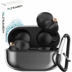 Sony WF-1000XM4用ケース LIRUWECH ソニー ワイヤレス イヤーホン 用 シリコンケース カラビナ付き(クリア)