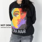 ピカソ スウェット レディース メンズ ユニセックス NOT-26 ドラ トレーナー アート プリント 長袖 コットン 厚手 肉厚 ブラック 古着感 男女兼用 公式 新着商品