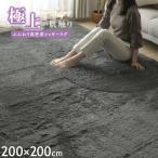 シャギーラグ 200×200cm ふわふわ 毛足25mm おしゃれ ラグ 春 夏 ラグマット 滑り止め付 西海岸 絨毯