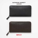 アウトレット KATHARINE HAMNETT キャサリンハムネット 長財布 財布 束入れ ラウンドファスナー 本革 レザー 99-50507