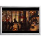 LEDで輝く名画  葛飾応為作- 吉原格子先之図  　 アルミフレームA2サイズ　FSMGA2-72