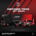 新品 TM644003-T TM TimeMicro 1/64  コンテナ　トラック container truck NISSAN GTR32 GTR50 Advan 2個のフィギュア フラッグ付き