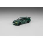  новый товар LL-044-233 DM MODEL 1/64 Nissan R34 Dark Green(RHD)