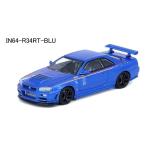 新品 IN64-R34RT-BLU INNO イノモデル 1/64 日産 スカイライン GT-R R34 R-Tune Bayside Blue
