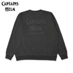 ショッピングblack CAPTAINS HELM/キャプテンズヘルム #PIGMENT DYE LOGO CREW SWEAT/クルーネックスウェット CH25-AW-T16・BLACK