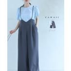 SからL対応 パフスリーブカットソーとサロペットの2点セット