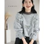 ショッピングコサージュ Sから3L対応 満開の花コサージュニットプルオーバートップス