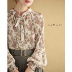 ショッピング新作 Sから3L対応 ロマンティックな花柄の細やかプリーツブラウストップス