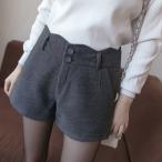 ショートパンツ レディース 秋 冬 S M L X XL 2XL ブラック グレー 美脚 大きいサイズ 足長 大人気 新品 定番