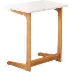 Forevich 竹製サイドテーブル コ字型 ベッドサイドテーブル ソファサイドテーブル リビングサイドテーブル パソコン コーヒーテーブル