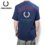 フレッドペリー刺繍入りチャンピオンTシャツ FRED PERRY M9826 TENNIS-BLUE X86 Embroidered Champion T-Shirt メンズ