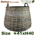  ротанг раунд with year ( диаметр 41cm×H40cm)( низ дыра нет )( растения волокно / ротанг )( корзина / горшок покрытие )