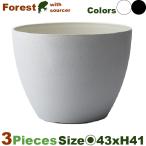  forest раунд L 3 шт. комплект ( диаметр 43cm×H33cm)( низ дыра есть /. тарелка есть )( воспроизведение pra )( цветочный горшок / горшок покрытие )( посадочная машина / садоводство /..../ pot )