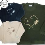 スヌーピーメンズトレーナー表ボア暖...