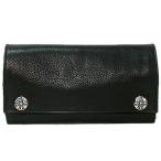 クロムハーツ Chrome Hearts 長財布 　 ロングウォレット　クロスボタン　ブラック 本物 　正規品　アメリカ買付　USA直輸入