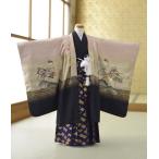 七五三 5歳 男の子 着物 レンタル ベージュふぶきタカ《身長》115cm前後★簡単な着付けマニュアル付き! 子供 着物レンタル 羽織 袴レンタル 753 卒園式 結婚式