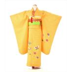 七五三 レンタル 7歳 女の子 黄総かのこ蝶《身長》120cm前後★簡単な着付けマニュアル付き! 子供着物 帯付き 7才 女子 着物レンタル 753 お宮参り 七歳 貸衣装