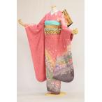 ショッピング振袖 振袖 レンタル 金通しピンク桜流水につた 身長155cm〜160cm位 春の成人式 結婚式 卒業式 結納 着物レンタル レンタル振袖 フォトブックプレゼント