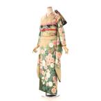 夏用単衣振袖 夏 振袖 レンタル 身長 154cm〜166cm位 着物レンタル 結婚式 成人式 貸衣装 単 夏用振袖レンタル 6月 7月 8月 9月 ベージュ花のほほえみ 八掛付