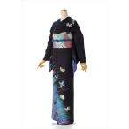 レンタル訪問着 ダークグレー幻想の蝶 広巾  身長 160cm〜176cm位 着物レンタル 結婚式 女性 着物セット 七五三 入学式 卒業式 母親 おしゃれ 訪問着 753