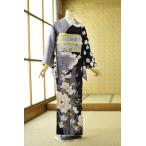 着物 身長 160cm〜175cm位 訪問着 レンタル 結婚式 卒業式 入学式 卒園式 入園式 七五三 お宮参り 女性 母親 ママ 母 レンタル着物  グレイ染分け花の庭