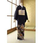 留袖とモーニング同時注文で10%OFF レンタル 留袖 相良花の舞《身長》140cm〜150cm位 正絹 着物レンタル 結婚式 母親 親族 列席 黒留袖レンタル 貸衣装