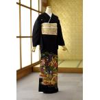 留袖とモーニング同時注文で10%OFF 留袖 レンタル 広巾 大きいサイズ 身長156cm〜171cm位 9〜15号位まで 結婚式 母親 親族 正絹 黒留袖レンタル 貸衣装