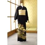 留袖 レンタル 広巾 大きいサイズ 身長150cm〜162cm位 11号〜15号位まで 結婚式 母親 親族 列席 高級正絹 黒留袖 留め袖 貸衣装〔菊水〕