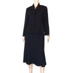 ショッピング13号 美品/レリアン Leilian ブラックフォーマルスーツ 大きいサイズ 表記 13号 LL 2L 相当 古着 黒 レディース 毛混 ウール 日本製 2点セット