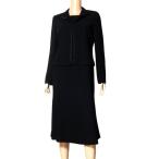 ショッピング13号 美品/ユキトリイ YUKI TORII ブラックフォーマルワンピーススーツ 大きいサイズ 表記 13号 LL 相当 黒 レディース 喪服 2点セット サテン