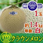 送料無料　静岡県産　クラウンメロン1玉　約1.4kg以上　白等級　