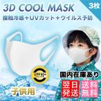 【500枚限定価格/当日発送】 ひんやり マスク 蒸れない 子供用 接触冷感 涼しい 3枚入り 個包装 洗える UVカット 花粉 ウィルス 飛沫 感染予防 送料無料