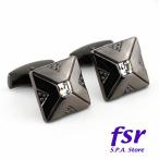  запонки запонки кнопка кафф links стальной Gun-Metal стразы специальный BOX имеется ECF-5103