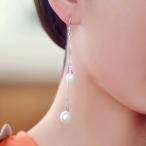 Yahoo! Yahoo!ショッピング(ヤフー ショッピング)ピアス キラキラ 揺れる ダブルチェーン パール ロングピアス アクセサリー ポイント消化