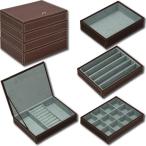 ユーパワー 4段ジュエリーボックス ブラウン YB-05002