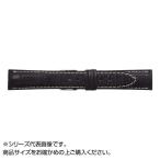 MIMOSA(ミモザ) 時計バンド クロコマット 20mm ブラック/ホワイトステッチ (美錠_銀) WRM-AW20