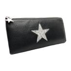 ショッピングキラキラ 長財布 星 薄型 ロングウォレット キラキラ かわいい おしゃれ Pisoraro ピソラロ スタージェリー Lファスナー長財布 ブラック