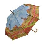 傘 アンブレラ 絵画 おしゃれ かわいい 軽量 レディース 通勤 通学 レイングッズ プレゼント 名画木製ジャンプ傘 モネ チューリップ畑