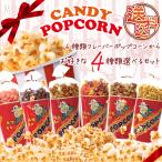 ポップコーンセット  あなたの気になる4種類選んで下さい　６種類の中から選べます。送料無料バタフライ型　キャラメル・メープル・フルーツミックス等　
