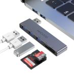 MOGOOD USBハブ 5-in-1マルチポート USBアダプタ拡張ベース 1×USB 3.0、2×USB 2.0、SD/TFカードリーダー付き、