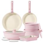 ショッピングIH対応 CAROTE カローテ フライパン セット 16点 IH対応 ガス火対応 PFOAなどの有害物質不使用 5層構造 軽量 取っ手のとれる マーブルコー