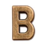 【4個までなら送料290円（郵便）OK】アルファベットパーツ「B」　亜鉛合金　φ0.5×H1.8cm【お取り寄せ】