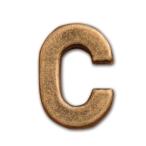 【4個までなら送料290円（郵便）OK】アルファベットパーツ「C」　亜鉛合金　φ0.5×H1.8cm【お取り寄せ】