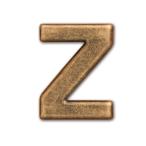 【4個までなら送料290円（郵便）OK】アルファベットパーツ　亜鉛合金　φ0.5×H1.8cm【お取り寄せ】