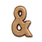 【4個までなら送料290円（郵便）OK】アルファベットパーツ　亜鉛合金　φ0.5×H1.8cm【お取り寄せ】