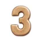 【4個までなら送料290円（郵便）OK】ナンバーパーツ　亜鉛合金　φ0.5×H1.8cm【お取り寄せ】