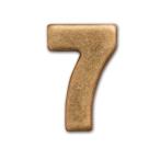 【4個までなら送料290円（郵便）OK】ナンバーパーツ　亜鉛合金　φ0.5×H1.8cm【お取り寄せ】