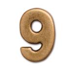 【4個までなら送料290円（郵便）OK】ナンバーパーツ　亜鉛合金　φ0.5×H1.8cm【お取り寄せ】