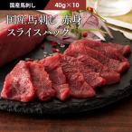 馬刺し 国産 赤身 スライス 40g×10P（たれ・生姜付）肉 馬肉 熊本 切れてる 簡単 フジチク おつまみ 食べ方 お取り寄せ 冷凍